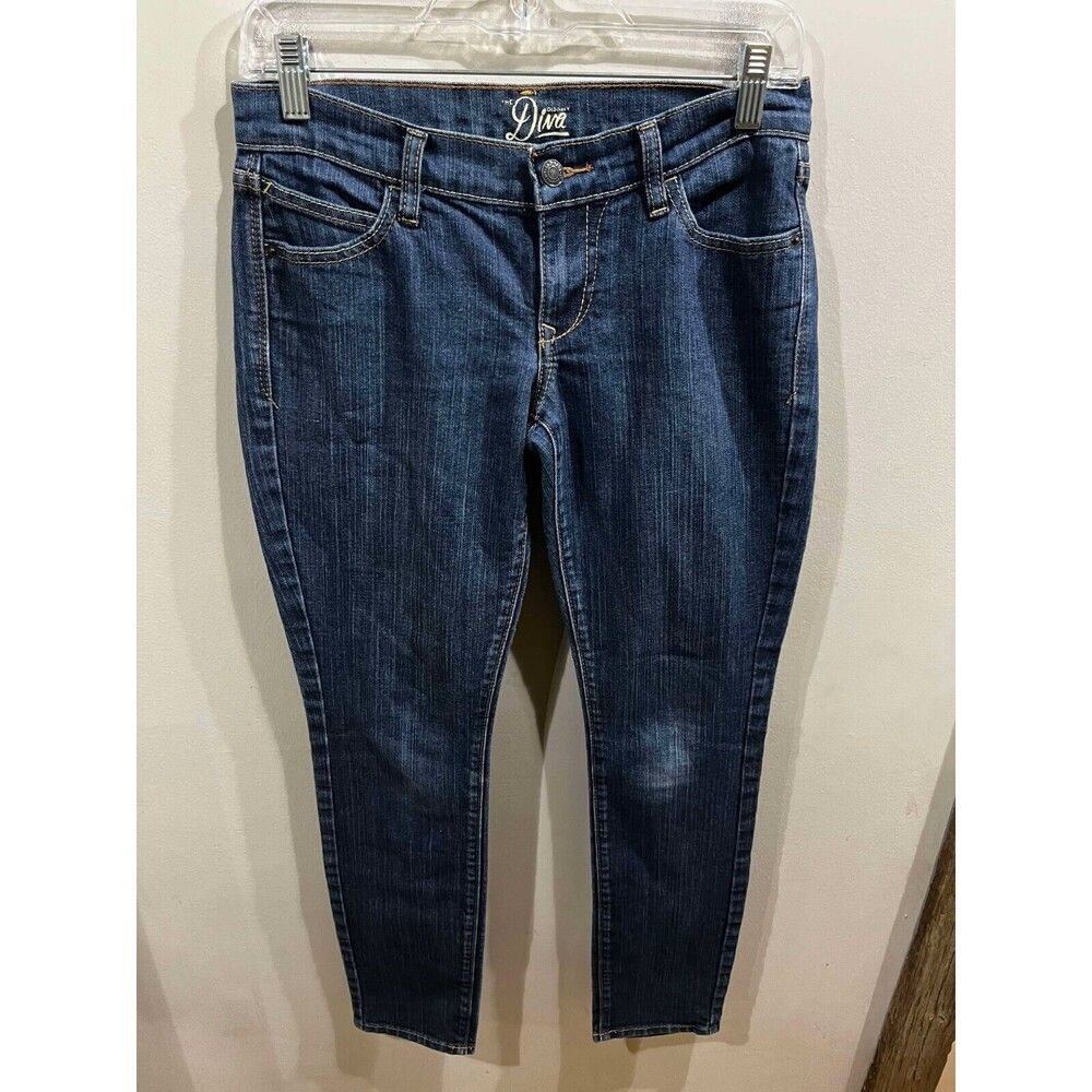 Old Navy Womens Jeans 2 Blue The Diva Straight Mid Rise Denim Festival